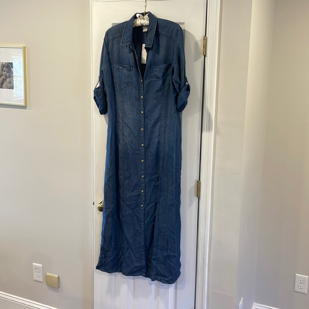 NWT Chicos full length denim dress